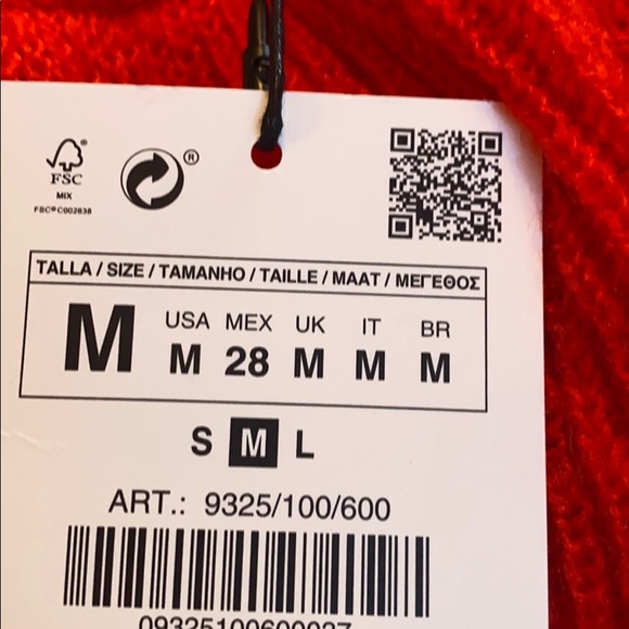 Zara red cropped ruffled sweater - Size medium - Picture 7 of 7